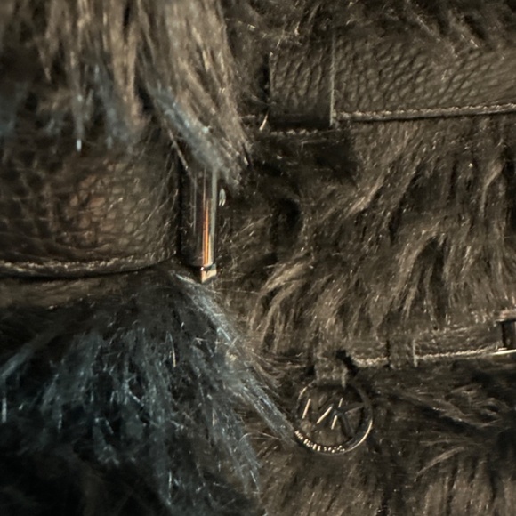 MK boots black pebbled leather winter boots fur lined - Picture 4 of 16